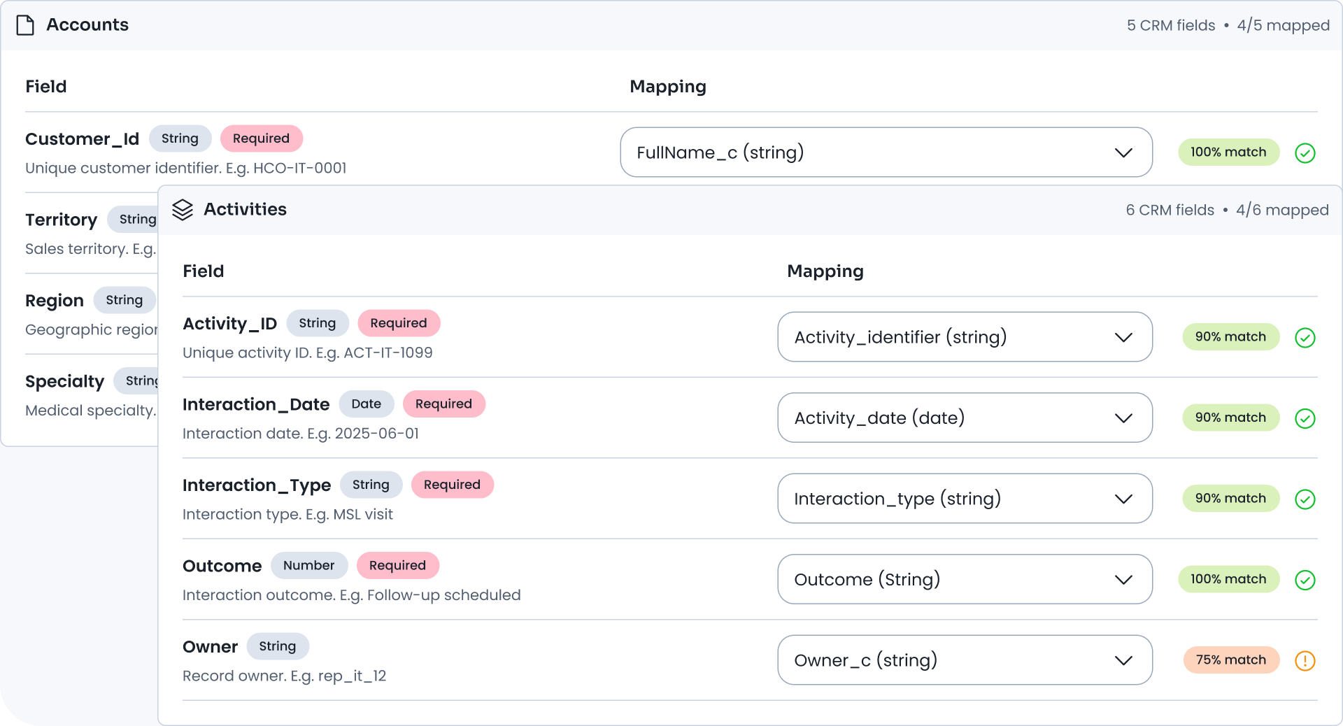 Data mapping interface